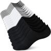 imagewernies No Show Socks Women Low Socks Non Slip Flat Boat Line 48 PairsBlack white grey