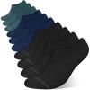 imagewernies 10 Pairs No Show Socks Men Low Cut Ankle Short Casual Thin Invisible Socks with Non Slip Grips4black3blue3navy10 Pairs