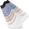 imagewernies No Show Socks Womens 10 Pairs Low Cut Ankle Socks with Non Slip Casual Invisible Liner Boat 5881110 Pairs 2black2white2beige2purple2blue