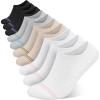imagewernies No Show Socks Womens 10 Pairs Low Cut Ankle Socks with Non Slip Casual Invisible Liner Boat 5881110 Pairs 3black3white2grey2beige