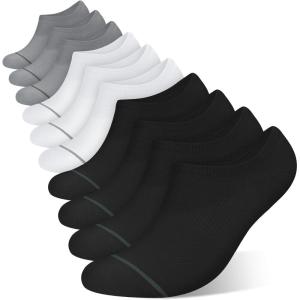 imagewernies 10 Pairs No Show Socks Men Low Cut Ankle Short Casual Thin Invisible Socks with Non Slip Grips4black3white3grey10 Pairs