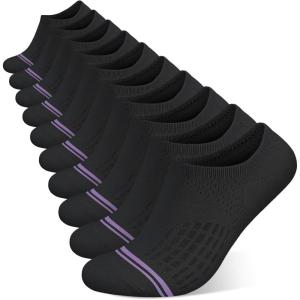 imagewernies No Show Socks Womens 10 Pairs Low Cut Ankle Socks with Non Slip Casual Invisible Liner Boat 5881110 Pairs Black